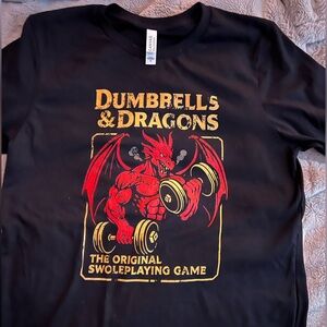 Dumbbells & Dragons Black T-Shirt